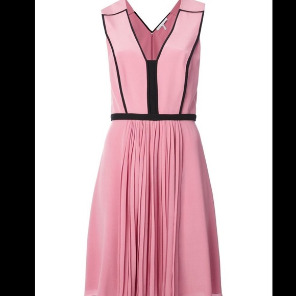 Victoria Beckham contrast trim pleated dress Sz4 - Picture 2 of 7